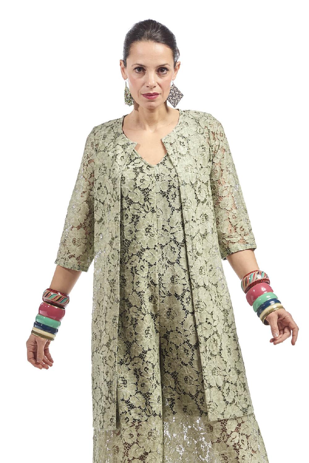 Save The Queen Spolverino In Pizzo Color Verde Salvia