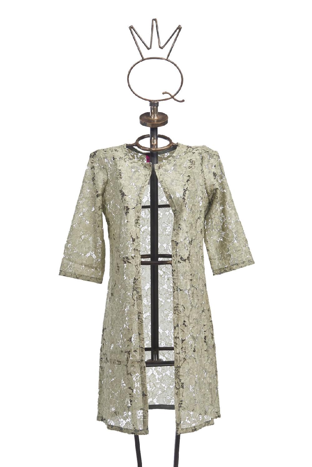 Save The Queen Spolverino in pizzo color verde salvia