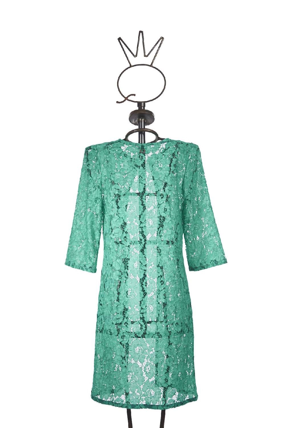 Save The Queen Spolverino In Pizzo Color Verde Smeraldo