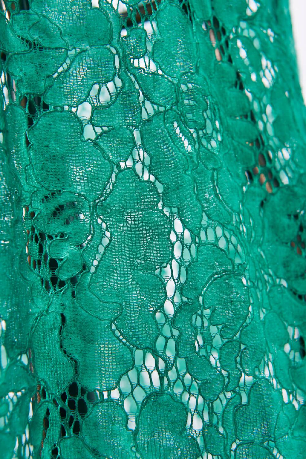 Save The Queen Spolverino In Pizzo Color Verde Smeraldo