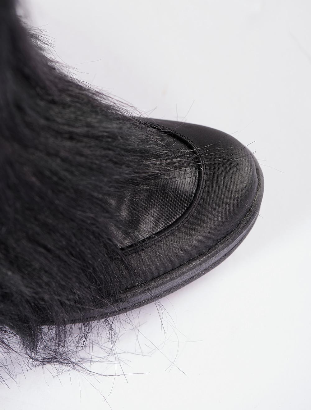 Save The Queen Stivali Neri Imbottiti Con Decorazione In Ecopelliccia