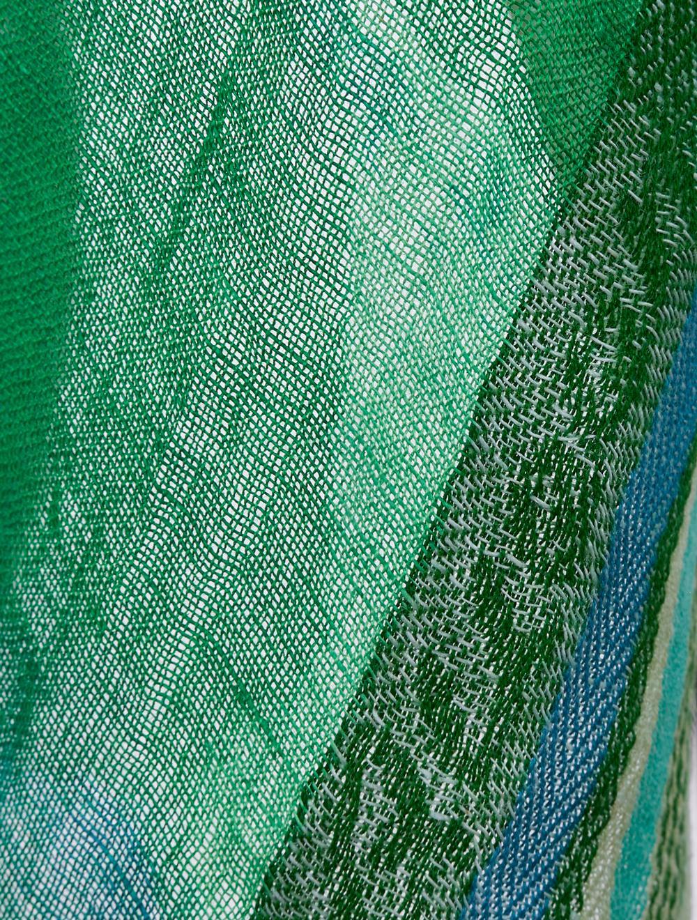 Save The Queen Stola Con Stampa Verde In Lino E Modal