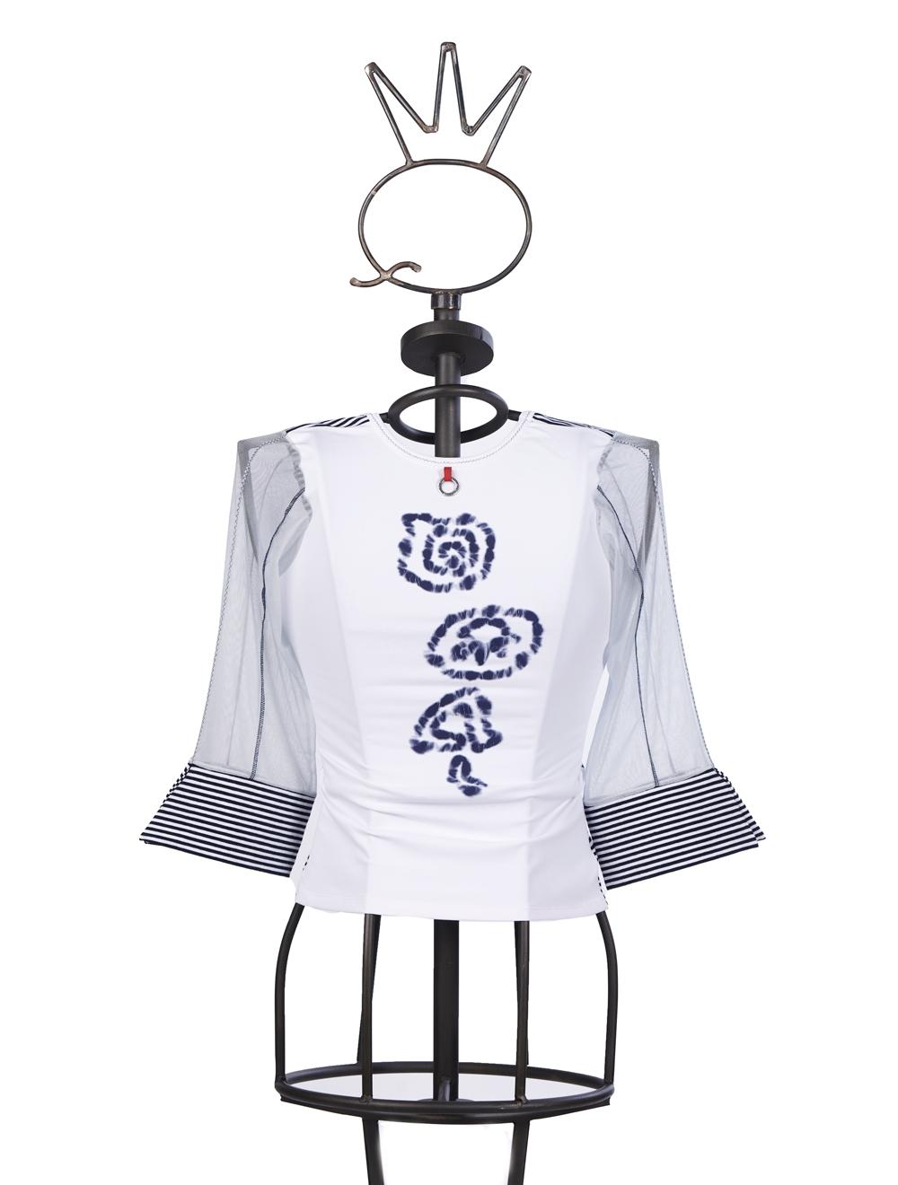 Save The Queen T-shirt A Righe Bianca E Nera Con Ricamo