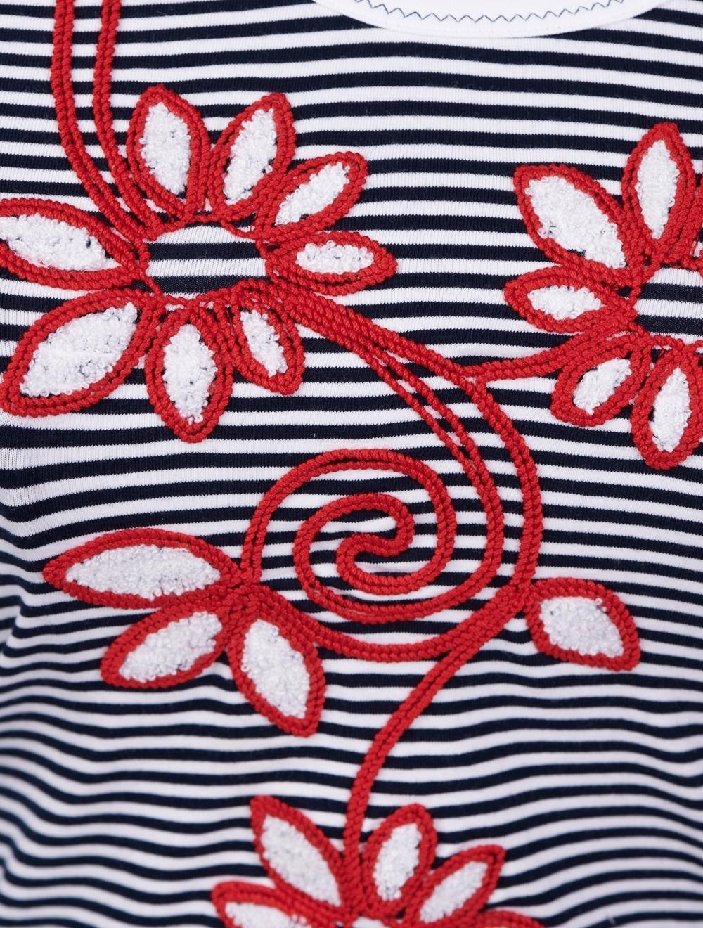 Save The Queen T-shirt A Righe Bianca E Nera Con Ricamo