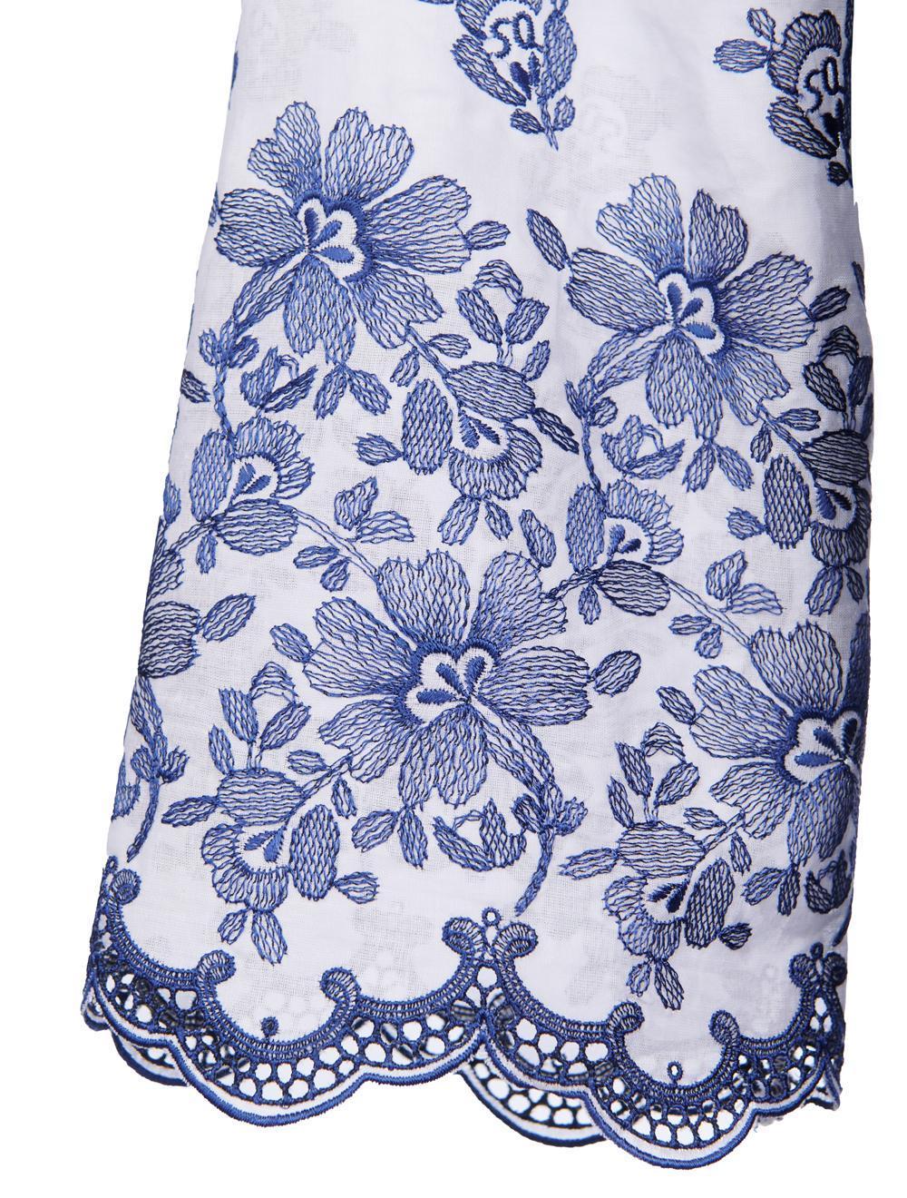 Save The Queen T-shirt Blu Notte Con Maniche Ricamate