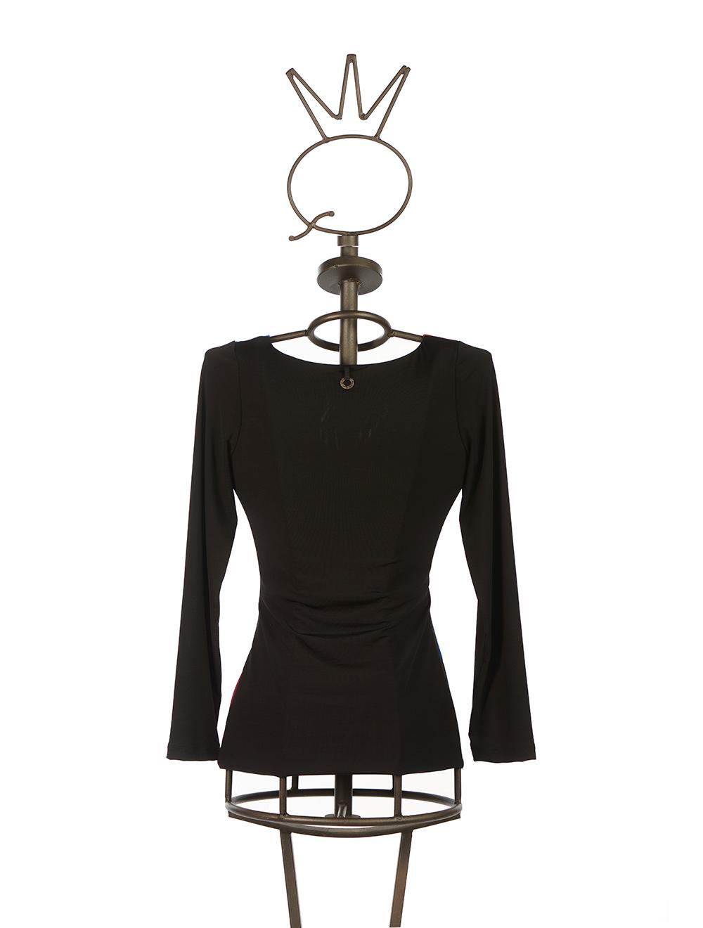 Save The Queen T-shirt Con Intarsi Di Jersey E Velluto Blu