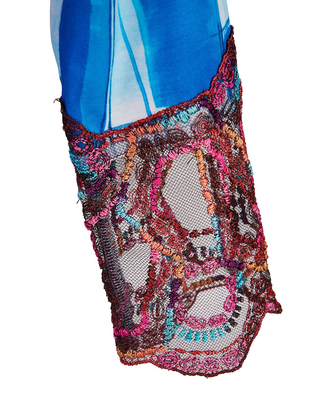 Save The Queen T-shirt Con Stampa Astratta E Dettagli In Pizzo