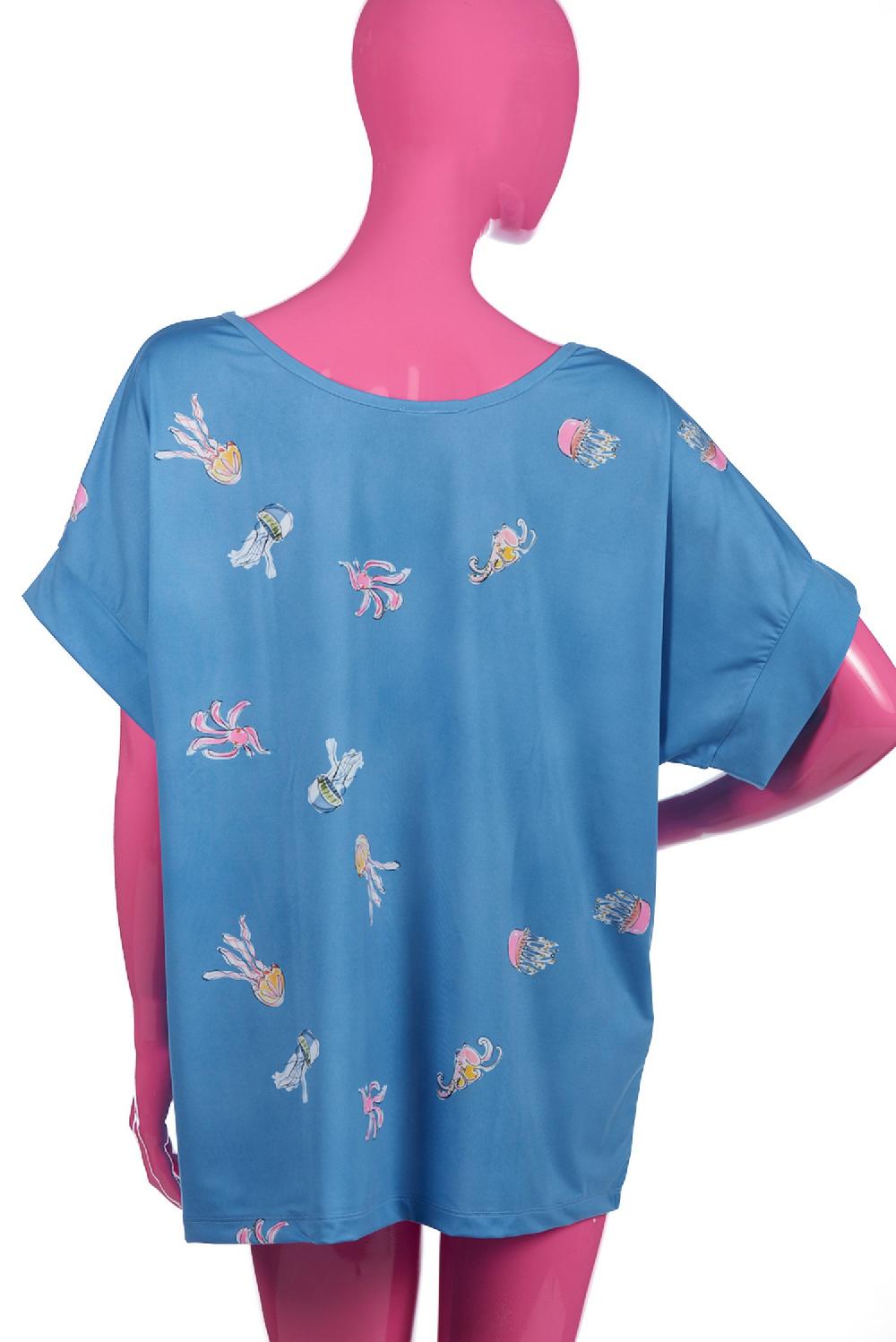 Save The Queen T-shirt Con Stampa Di Polpi E Meduse