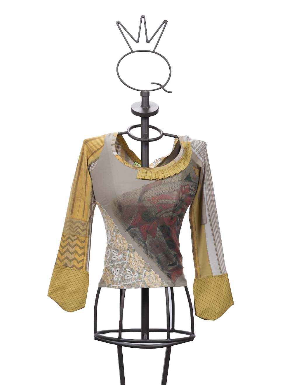 Save The Queen T-shirt Con Stampa Ed Applicazioni In Pizzo E Tessuto