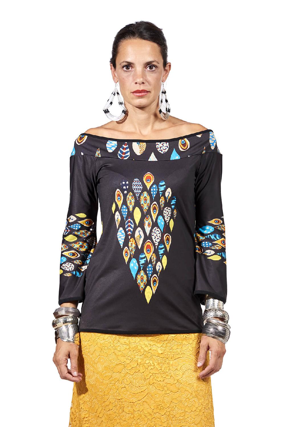 Save The Queen T-shirt Doubleface Con Stampe Dedicate Al Pavone