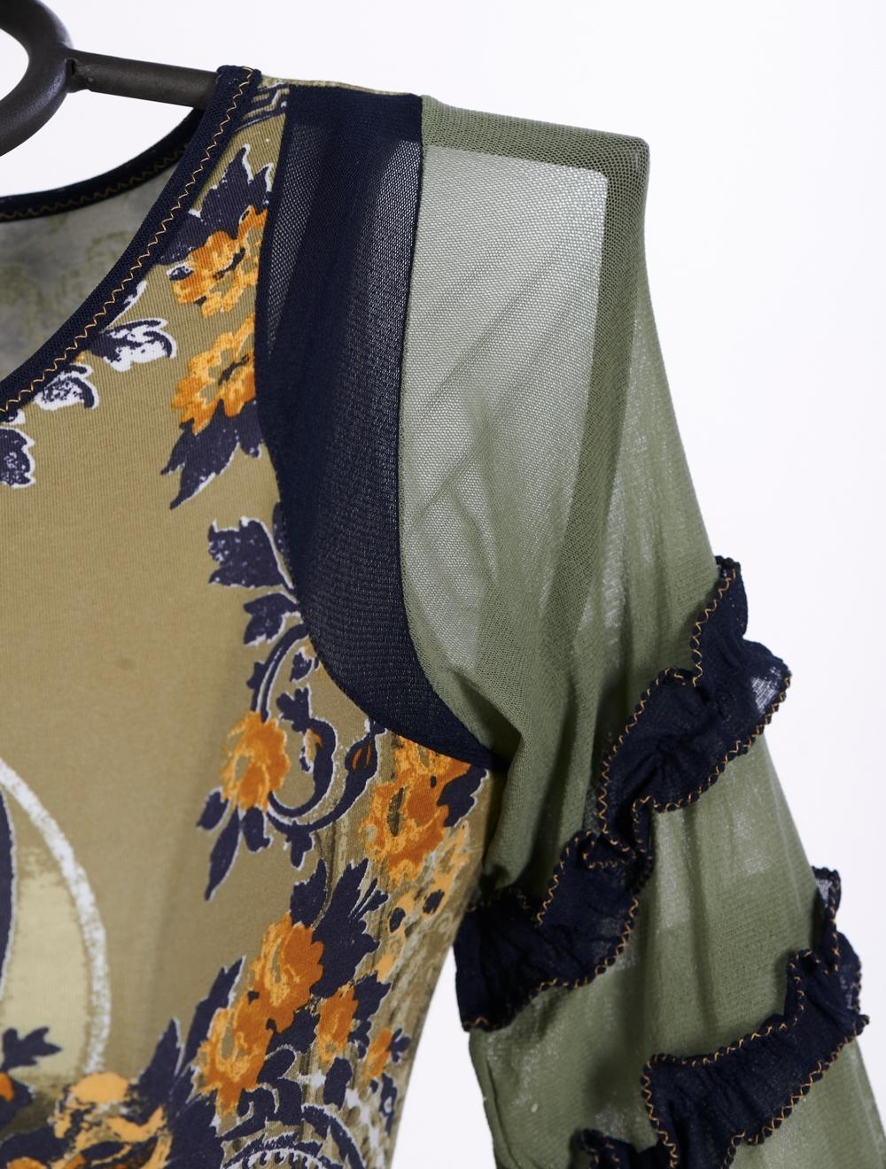 Save The Queen T-shirt In Cotone Verde Bosco Stampata