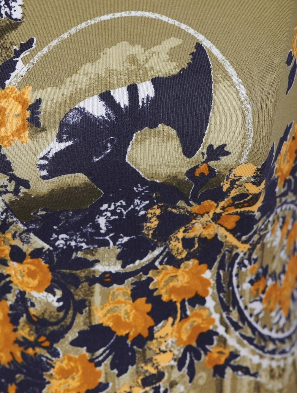 Save The Queen T-shirt In Cotone Verde Bosco Stampata