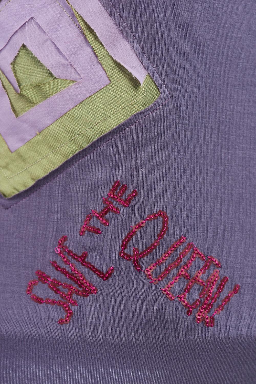 Save The Queen T-shirt In Jersey Di Viscosa Con Ricami