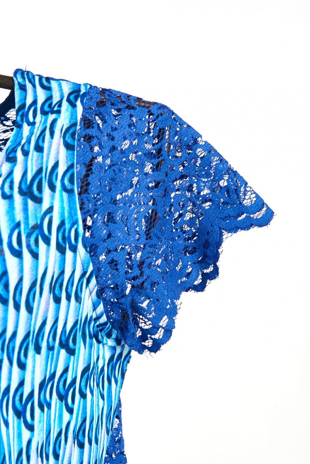 Save The Queen T-shirt In Jersey Di Viscosa Con Stampa E Pizzo