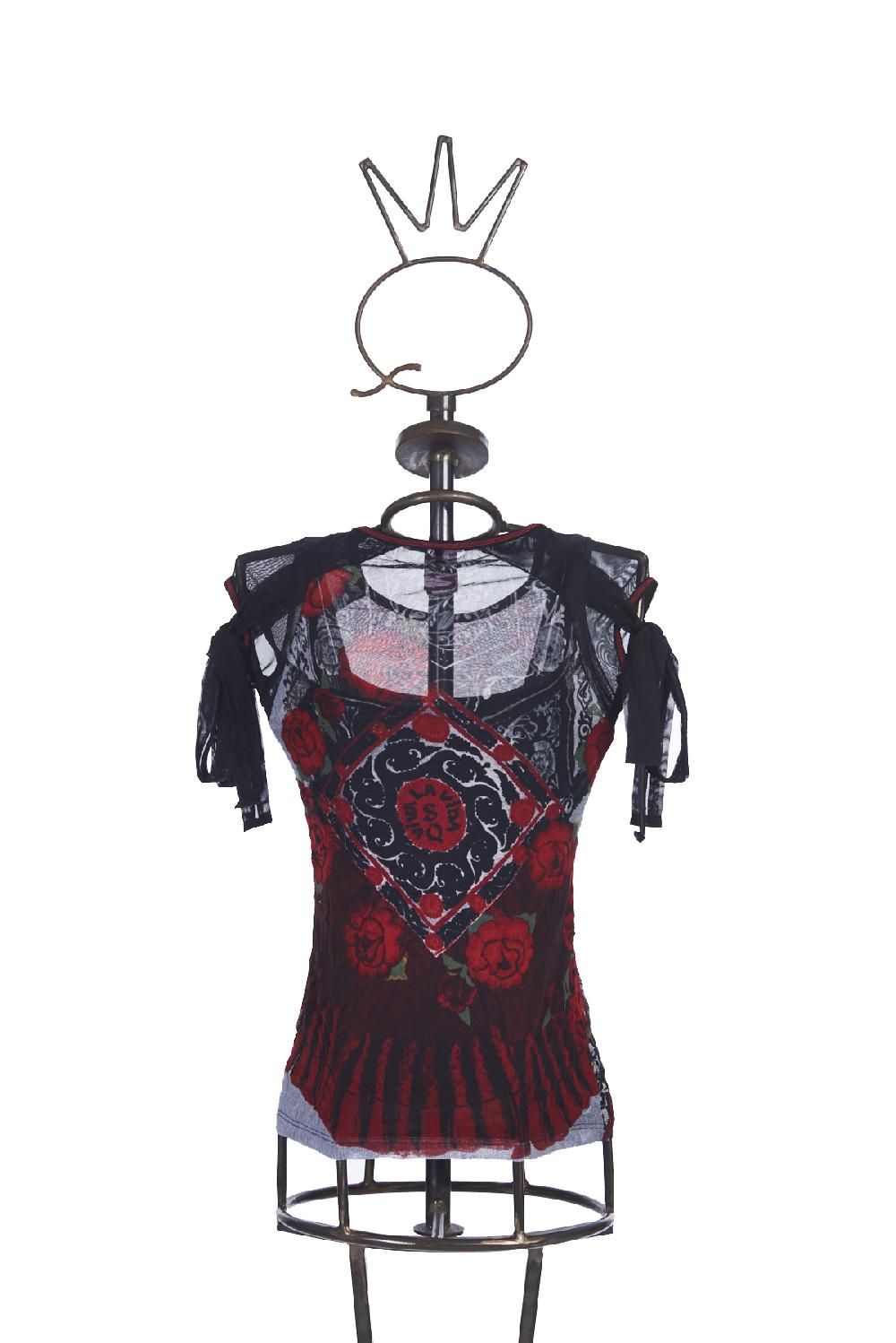 Save The Queen T-shirt In Tulle Con Stampa Floreale