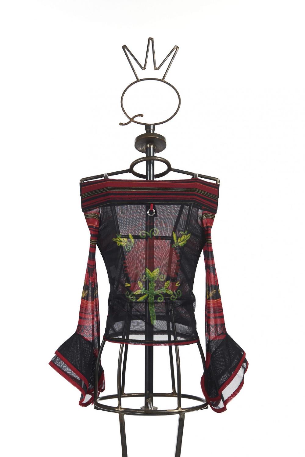 Save The Queen T-shirt In Tulle Elasticizzato Con Stampa Floreale