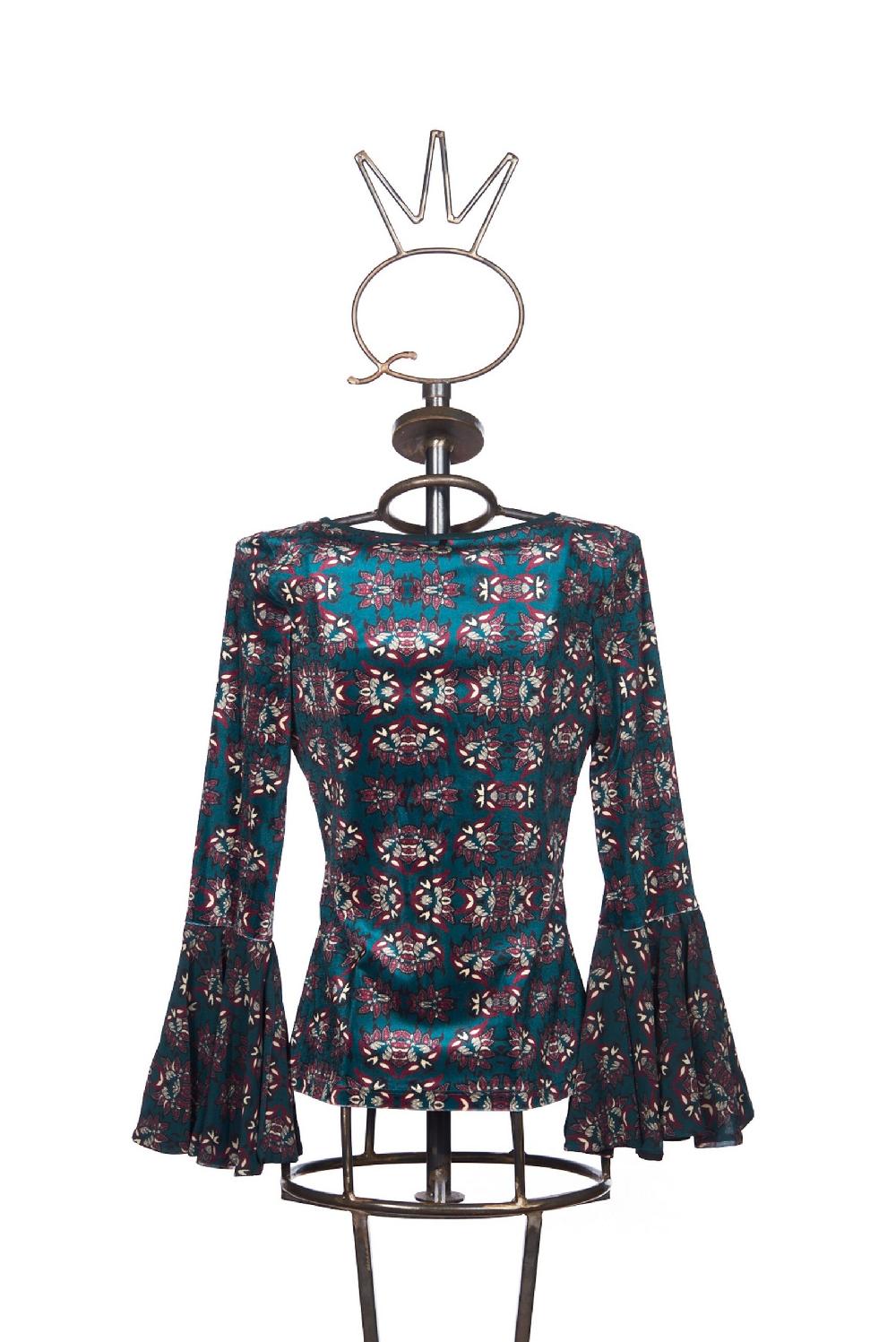 Save The Queen T-shirt In Velluto Con Stampa Floreale