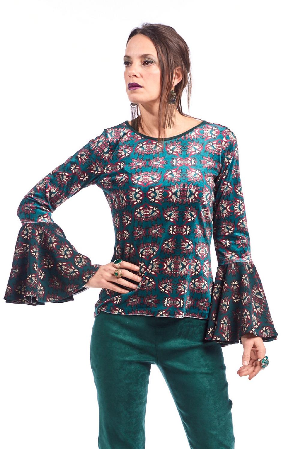 Save The Queen T-shirt In Velluto Con Stampa Floreale