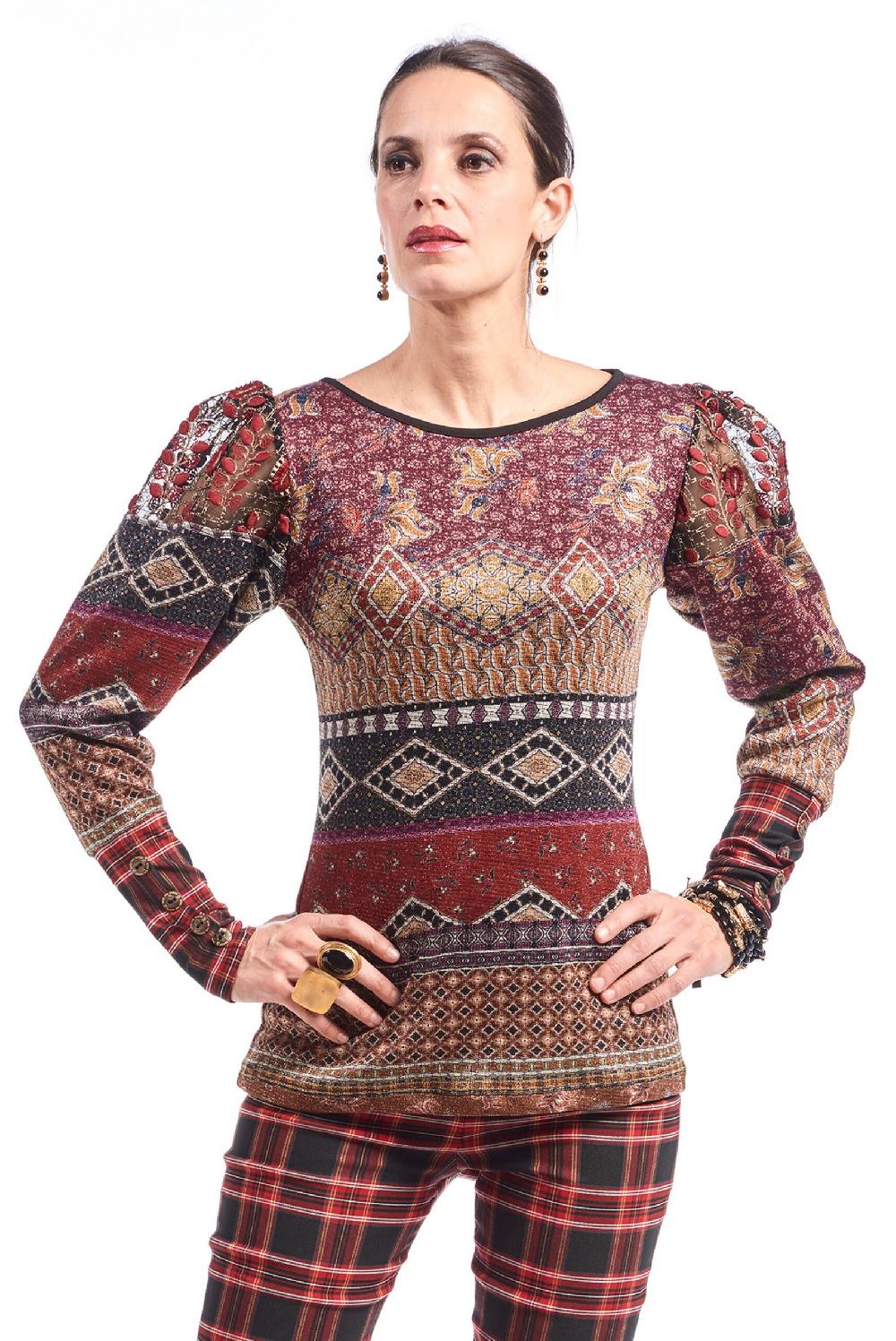 Save The Queen T-shirt Lurex A Fantasia Con Dettagli In Pizzo E Tartan