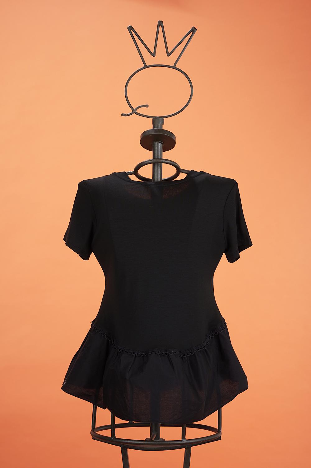 Save The Queen T-shirt Nera Con Ricami E Applicazioni