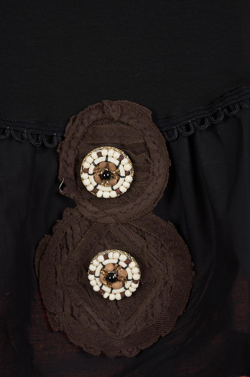 Save The Queen T-shirt Nera Con Ricami E Applicazioni