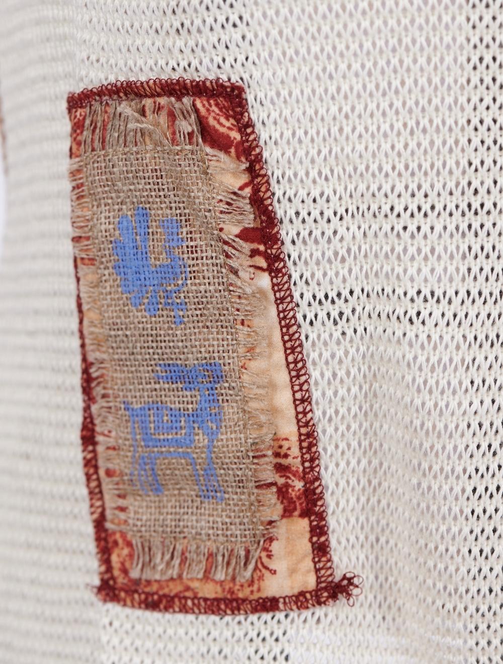 Save The Queen Top Bianco In Misto Cotone Elasticizzato Con Applicazione