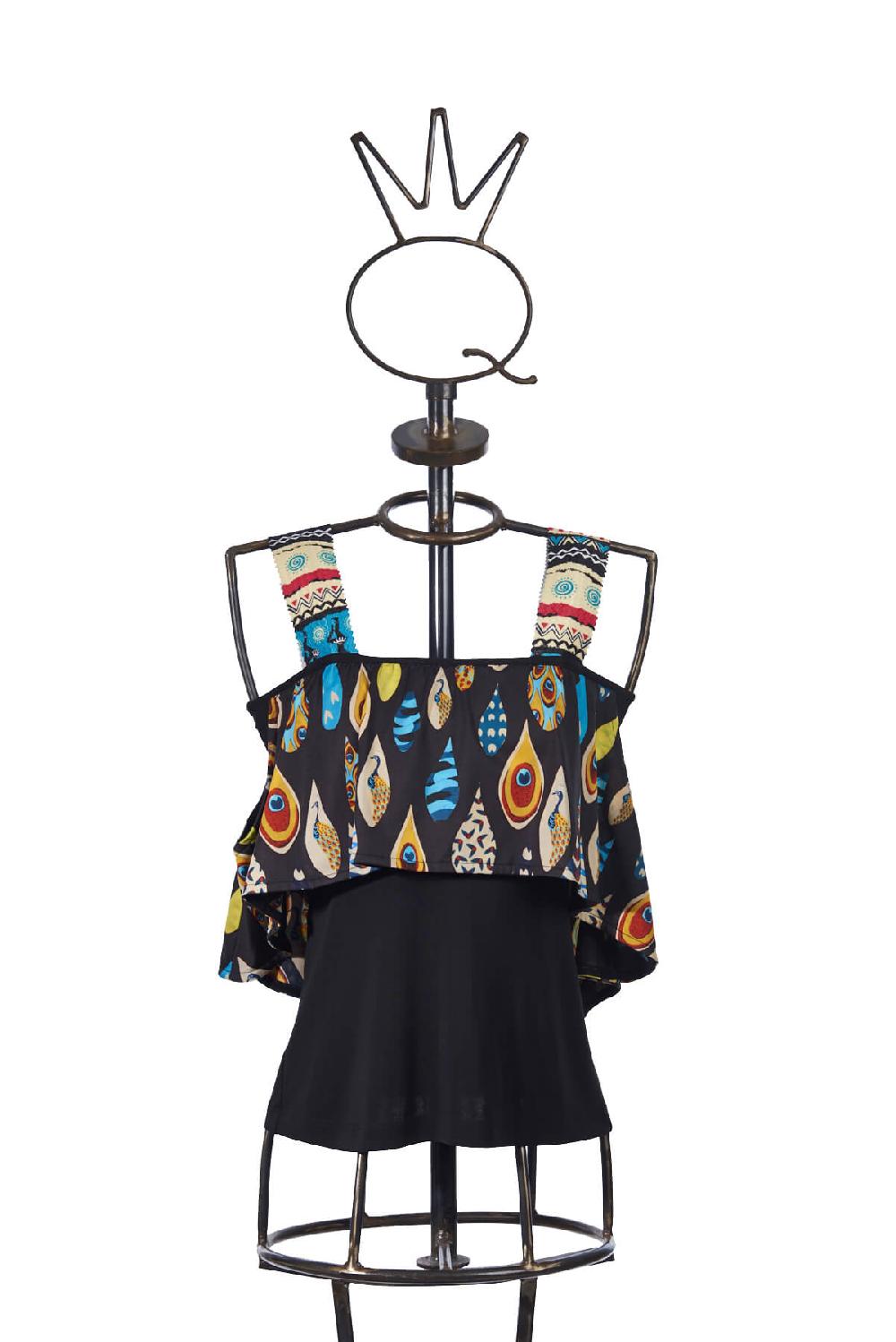 Save The Queen Top Con Stampa Dedicata Al Pavone “Afropavo”