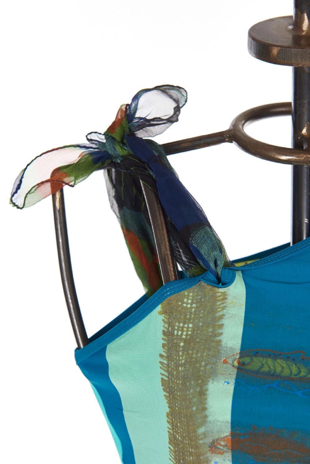 Save The Queen Top Monospalla In Jersey A Righe Con Stampa