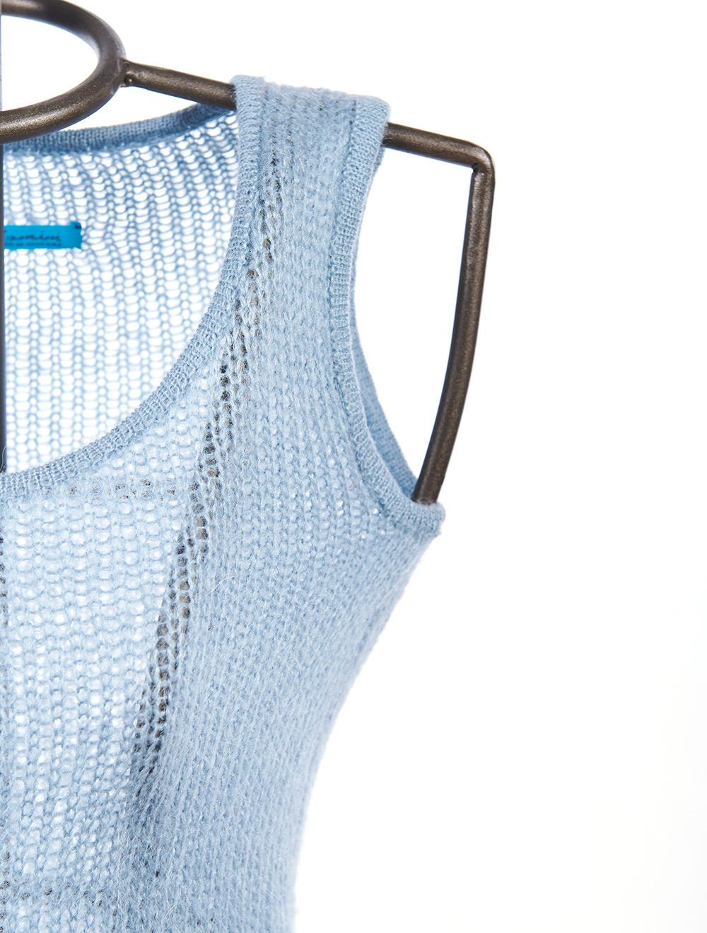 Save The Queen Tunica Celeste In Lana Mohair Con Ricamo