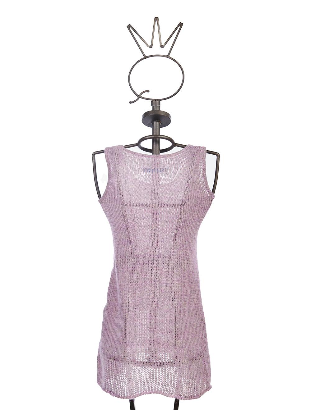 Save The Queen Tunica Color Glicine In Lana Mohair Con Ricamo