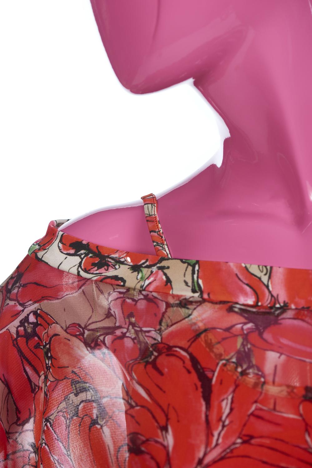 Save The Queen Tunica Copricostume Con Top Con Stampa Peperoni