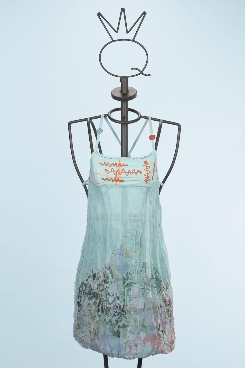 Save The Queen Tunica In Creponne Di Seta Con Stampa Di Rose