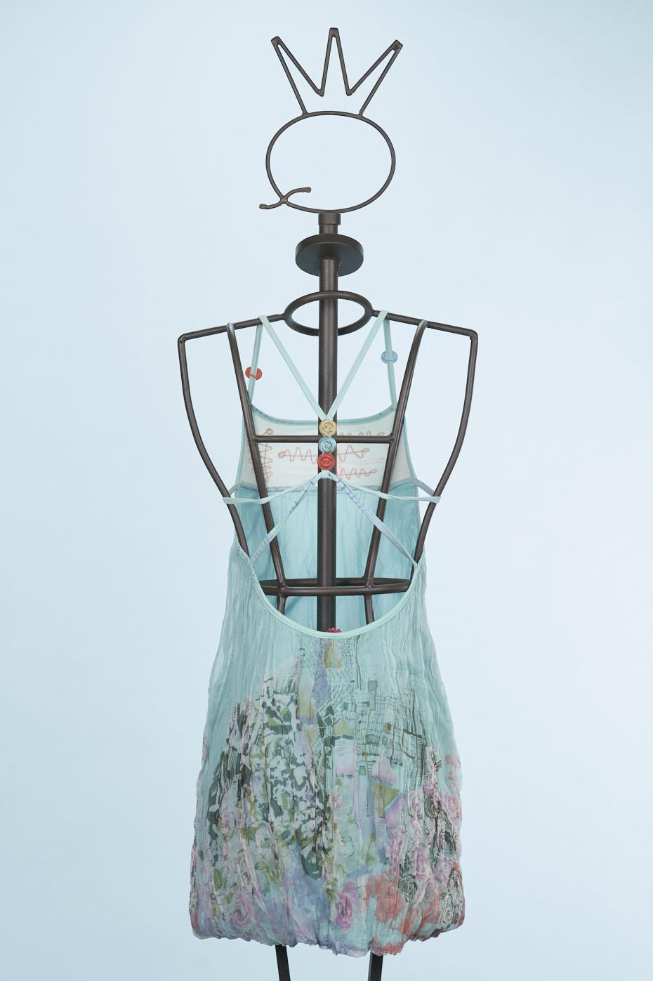 Save The Queen Tunica In Creponne Di Seta Con Stampa Di Rose