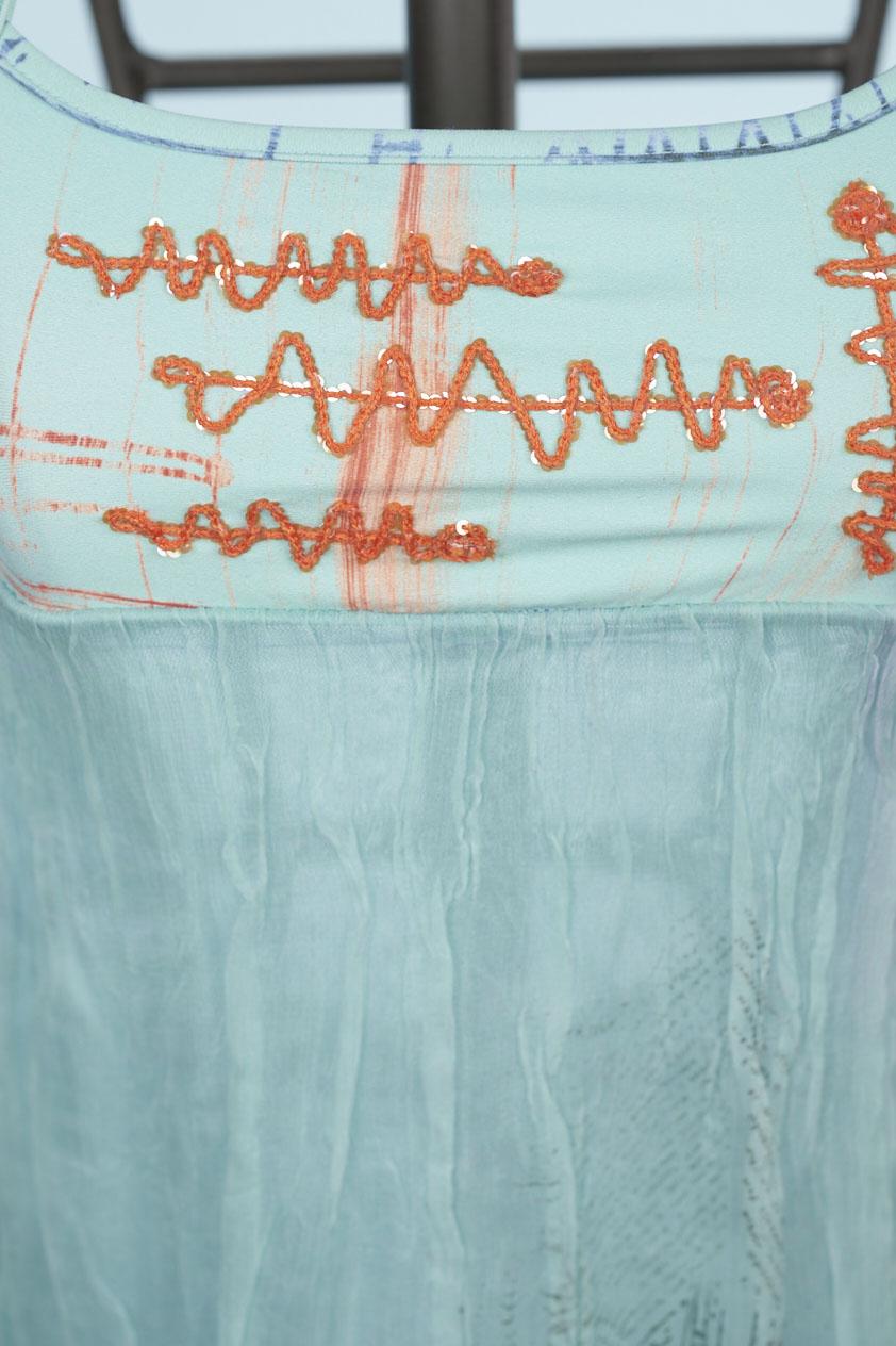 Save The Queen Tunica In Creponne Di Seta Con Stampa Di Rose