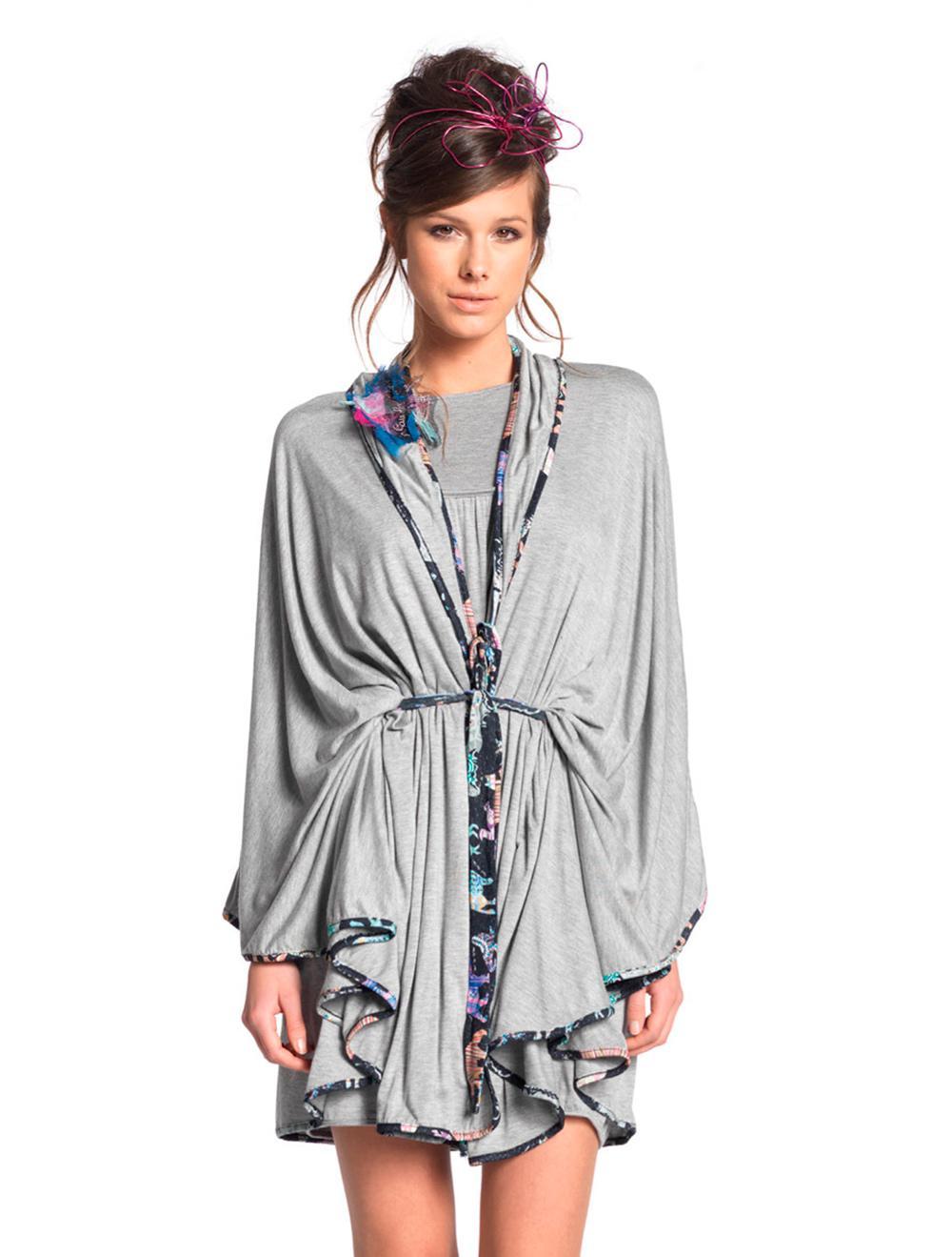 Save The Queen Vestaglia corta grigia con applicazione