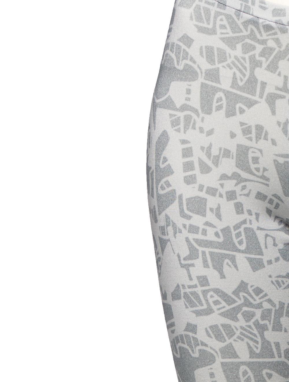 Save The Queen Vestaglia In Seta Grigia + Leggins Lunghi In Viscosa Grigia Stampata