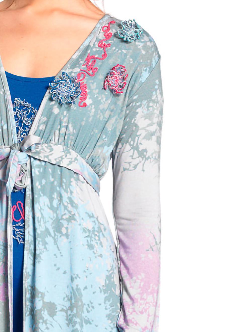 Save The Queen Vestaglia In Viscosa Con Stampa E Ricamo