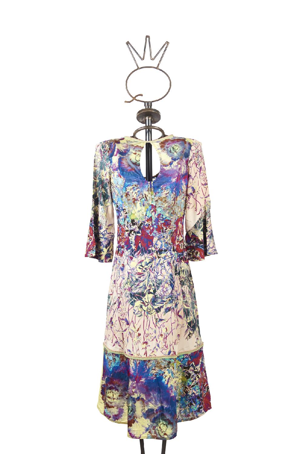 Save The Queen Vestito Al Ginocchio In Jersey Di Viscosa Stampato