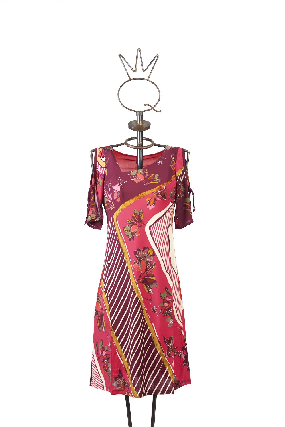 Save The Queen Vestito Al Ginocchio In Jersey Stampato