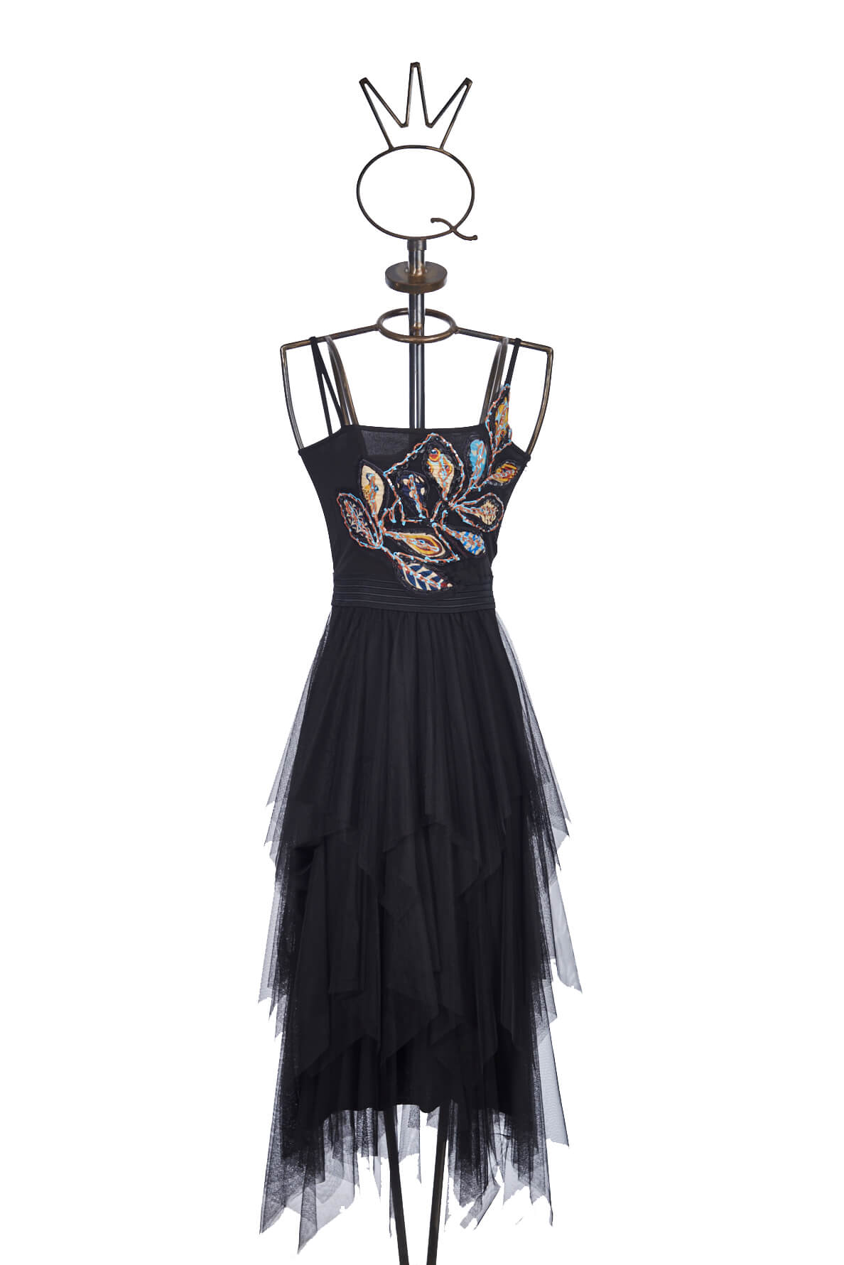 Save The Queen Vestito Con Ricamo E Gonna In Tulle A Balze