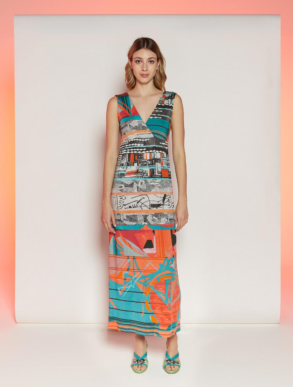 Save The Queen Vestito con stampa dedicata al cerchio dell’uomo Vitruviano di Leonardo da Vinci