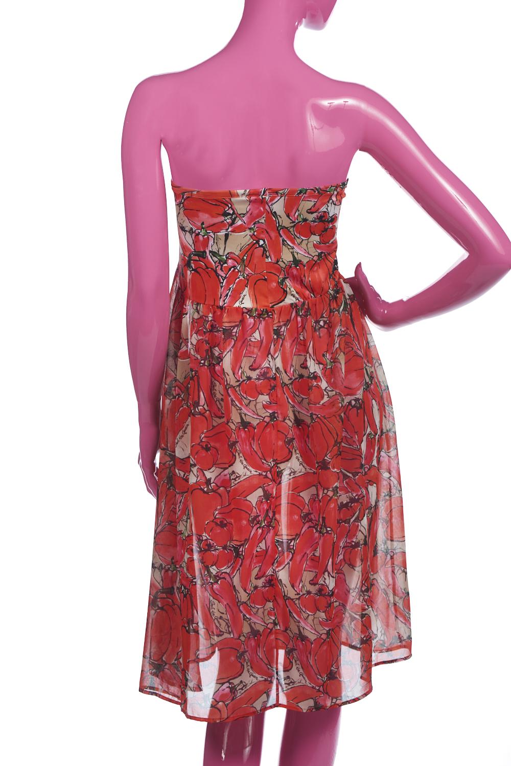 Save The Queen Vestito Copricostume A Fascia Con Stampa Peperoni