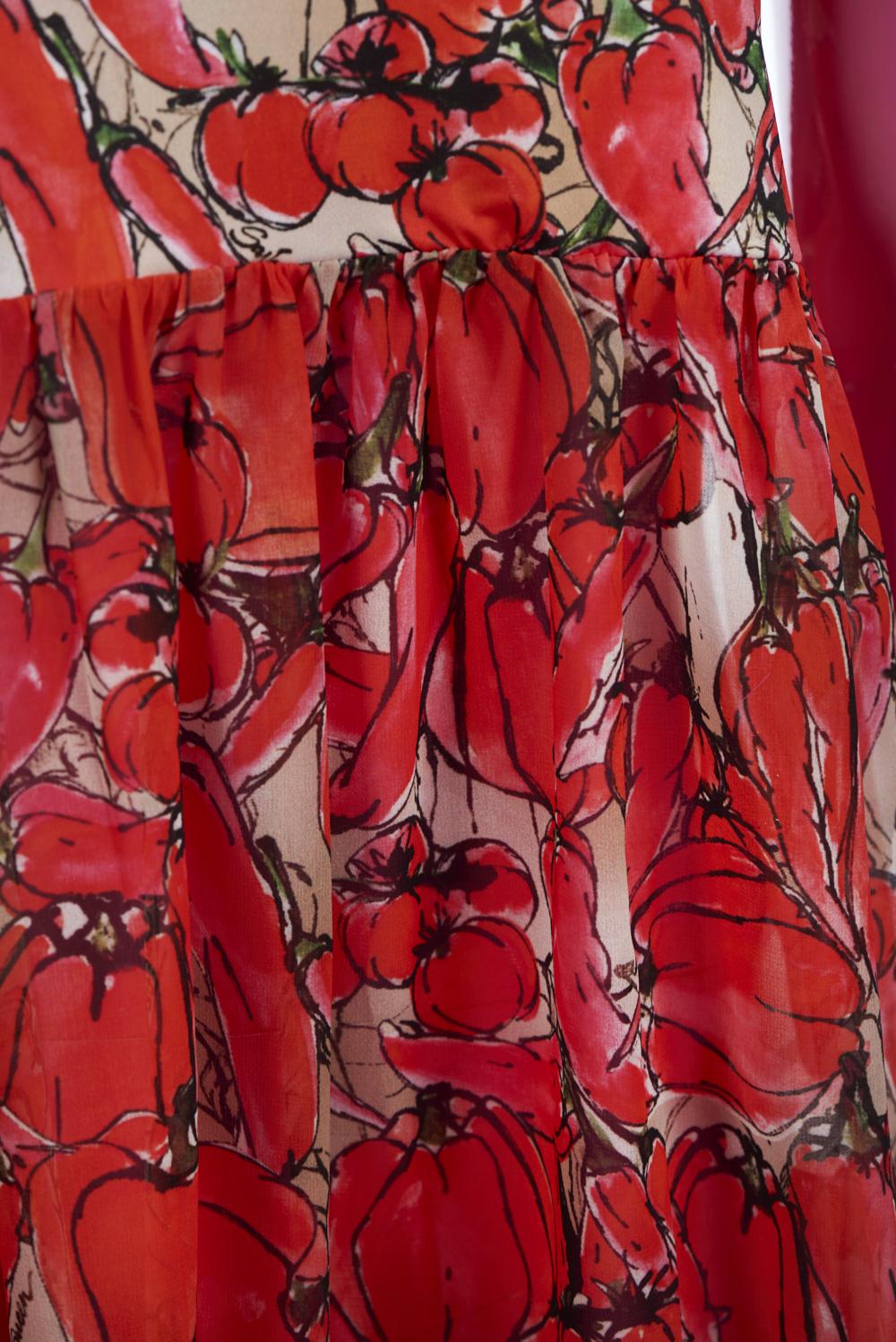 Save The Queen Vestito Copricostume A Fascia Con Stampa Peperoni