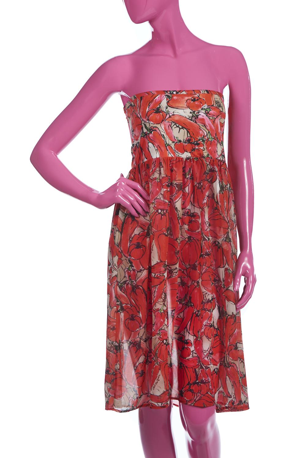 Save The Queen Vestito copricostume a fascia con stampa peperoni