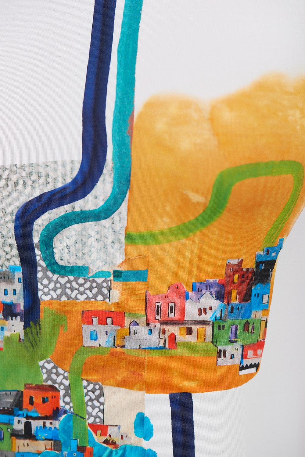 Save The Queen Vestito Copricostume Con Stampa Dedicata All’arte Contemporanea Africana