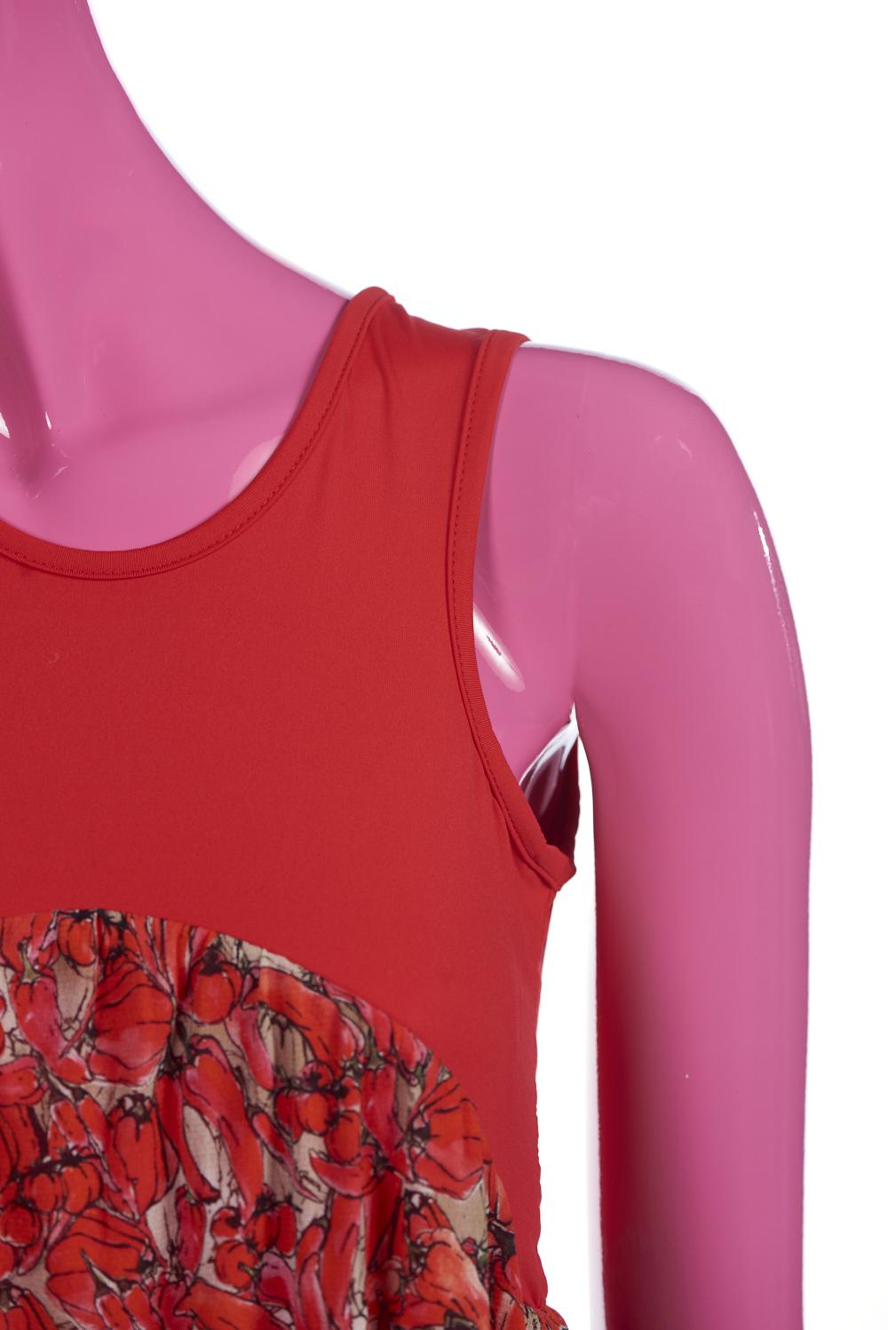 Save The Queen Vestito Copricostume Con Stampa Peperoni