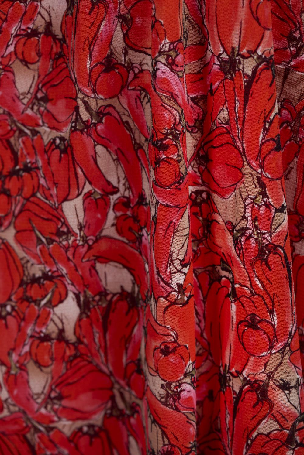 Save The Queen Vestito Copricostume Con Stampa Peperoni