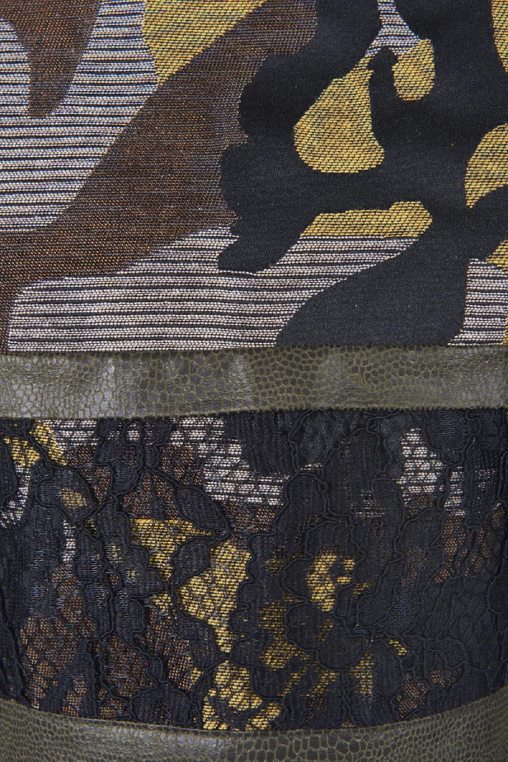 Save The Queen Vestito Corto Con Lavorazione Patchwork Di Tessuti Operati Ricamati Ed Ecopelle