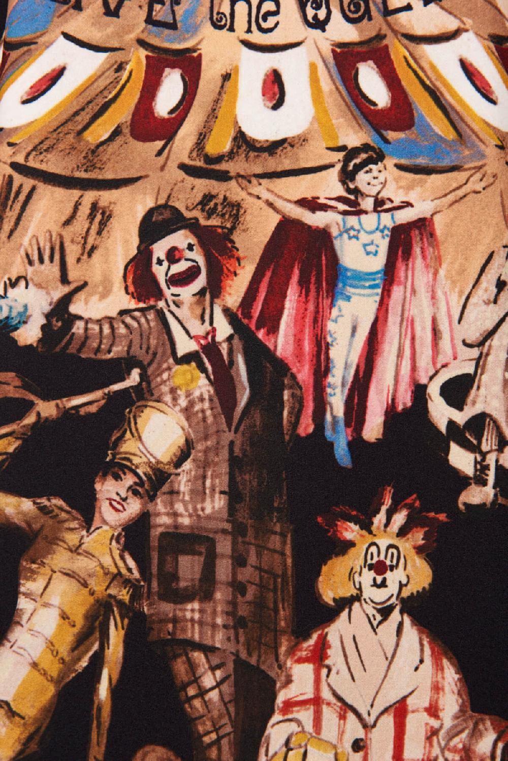 Save The Queen Vestito Corto Con Stampa Dedicata Al Circo