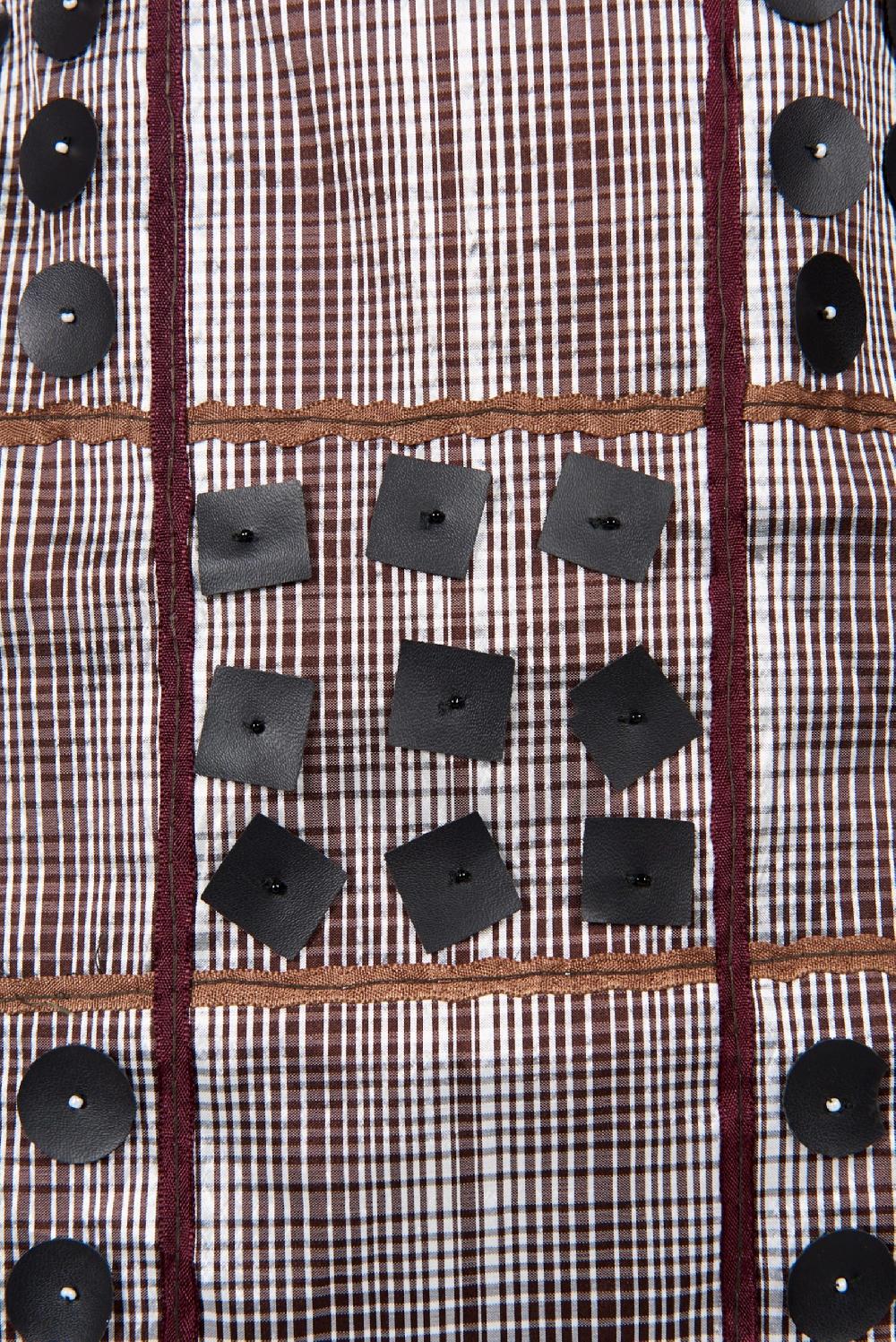 Save The Queen Vestito Corto In Jersey E Tessuto A Quadri Ricamato